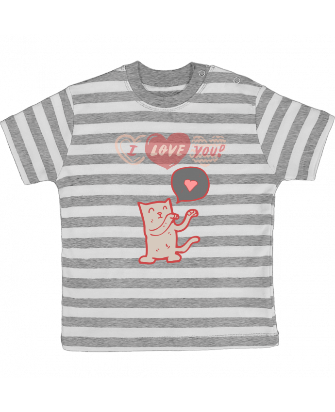 Tee-shirt bébé à rayures Pet Lovers (Cats) par Les meilleurs produits num