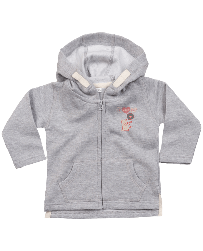 Sweat à capuche bébé zippé Pet Lovers (Cats) par Les meilleurs produits num