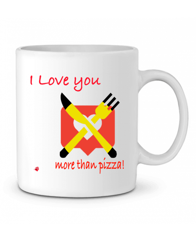 Mug  I love you... More than pizza ! par Lours