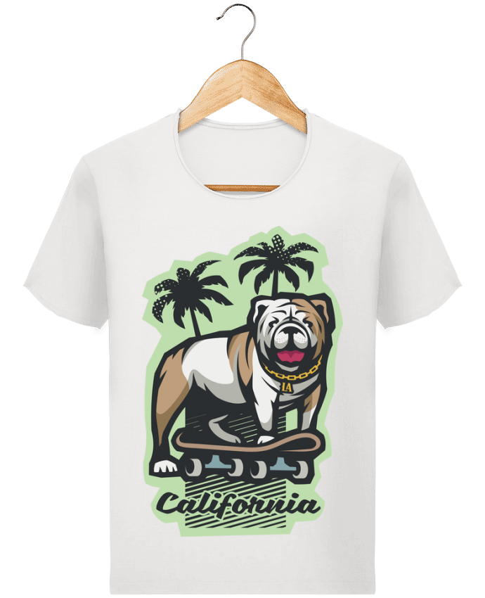  T-shirt Homme vintage Cool bulldog sur Skateboard California par TrendCadeaucool