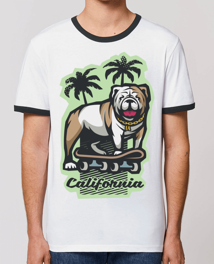 T-shirt Cool bulldog sur Skateboard California par TrendCadeaucool