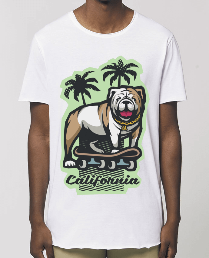 Tee-shirt Homme Cool bulldog sur Skateboard California Par  TrendCadeaucool