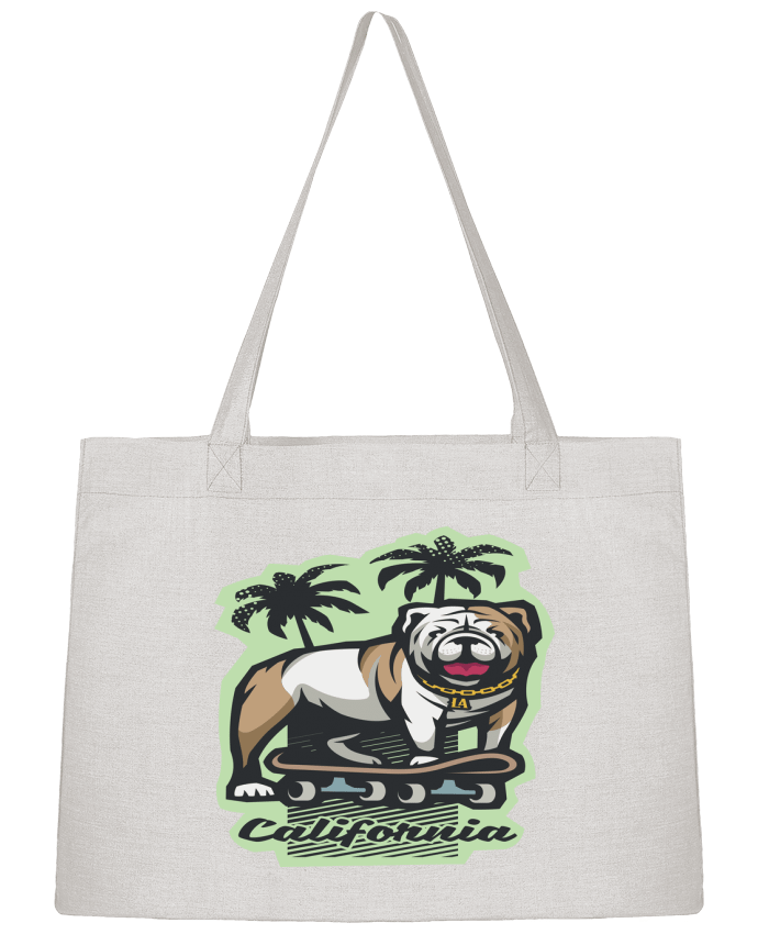 Sac Shopping Cool bulldog sur Skateboard California par TrendCadeaucool