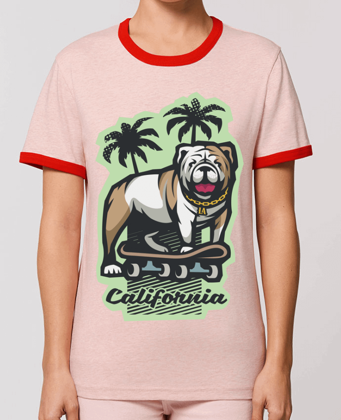 T-shirt Cool bulldog sur Skateboard California par TrendCadeaucool