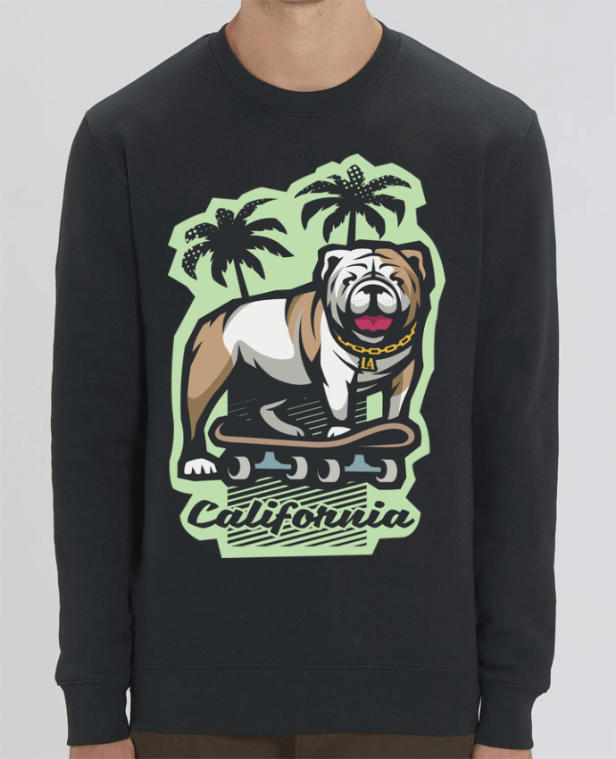 Sweat-shirt Cool bulldog sur Skateboard California Par TrendCadeaucool