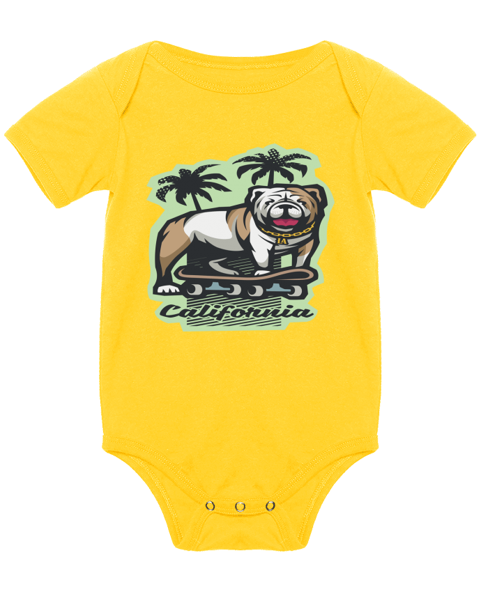 Body bébé Cool bulldog sur Skateboard California par TrendCadeaucool