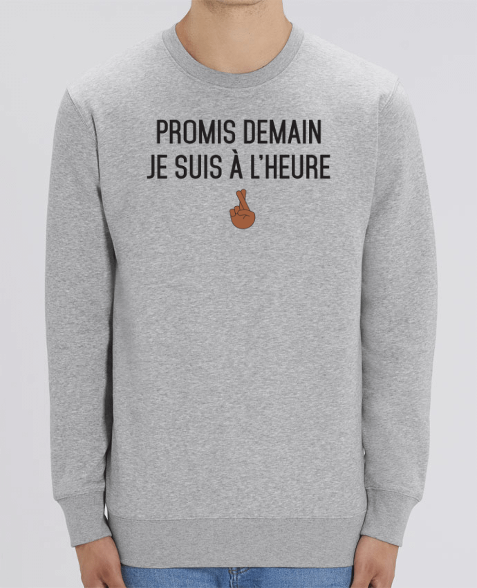 Sweat-shirt Promis demain je suis à l'heure - black version Par tunetoo