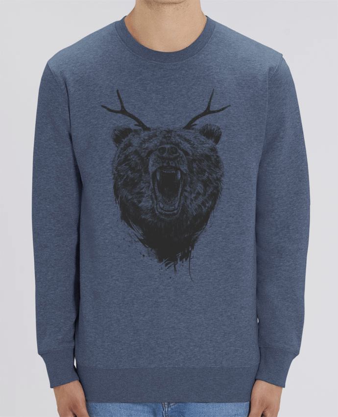 Sweat-shirt Angry bear with antlers Par Balàzs Solti