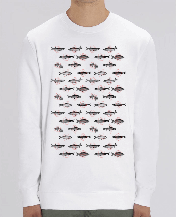 Unisex Crew Neck Sweatshirt 350G/M² Changer Fishes in geometrics Par Florent Bodart