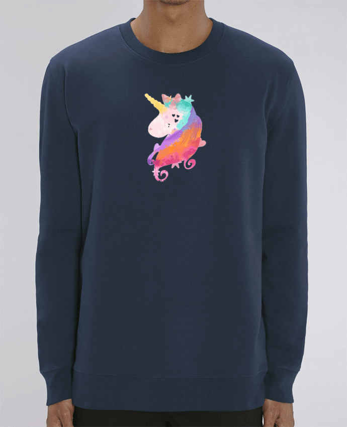 Unisex Crew Neck Sweatshirt 350G/M² Changer Watercolor Unicorn Par PinkGlitter