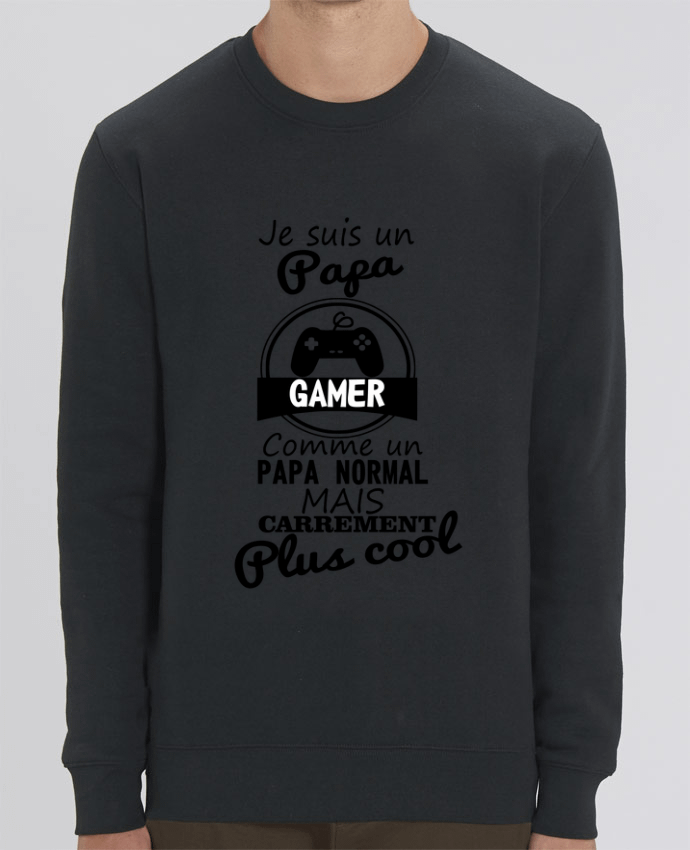 Unisex Crew Neck Sweatshirt 350G/M² Changer Papa gamer, cadeau père, gaming, geek Par Benichan