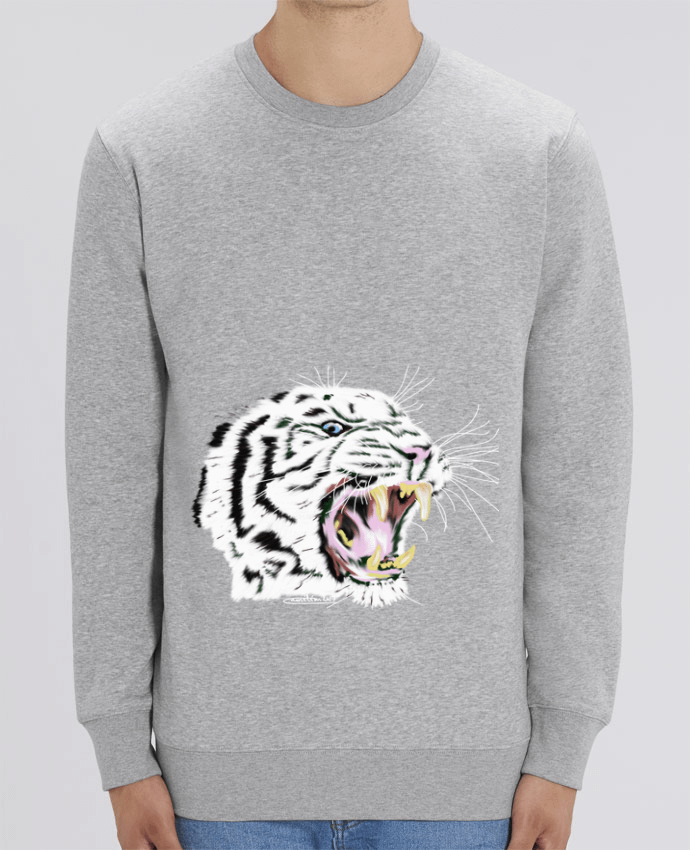 Unisex Crew Neck Sweatshirt 350G/M² Changer Tigre blanc rugissant Par Cameleon