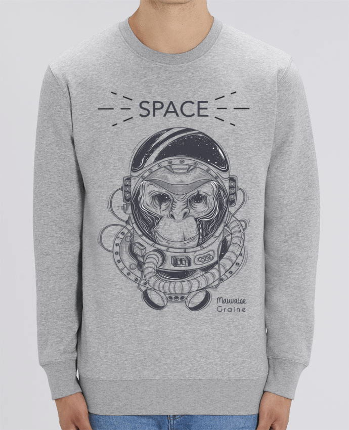 Unisex Crew Neck Sweatshirt 350G/M² Changer Monkey space Par Mauvaise Graine