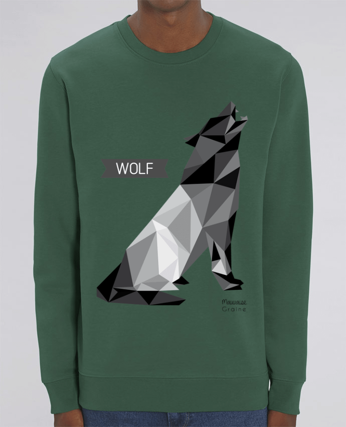 Sweat-shirt WOLF Origami Par Mauvaise Graine