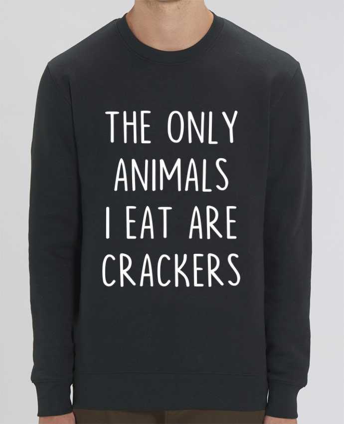 Sweat Col Rond Unisexe 350gr Stanley CHANGER The only animals I eat are crackers Par Bichette