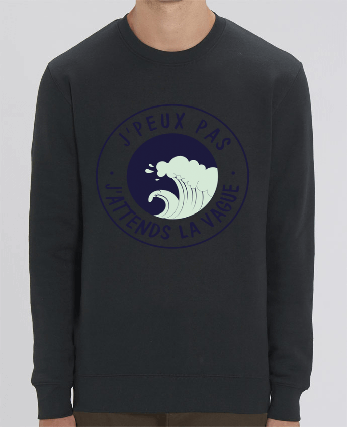 Sweat-shirt Je peux pas j'attends la vague Par FRENCHUP-MAYO