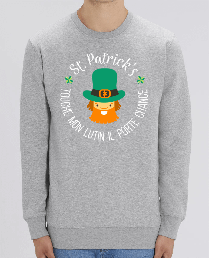 Unisex Crew Neck Sweatshirt 350G/M² Changer Saint Patrick, Touche mon lutin il porte chance Par tunetoo