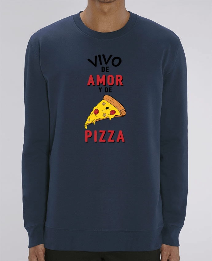 Sweat-shirt Vivo de amor y de pizza Par tunetoo