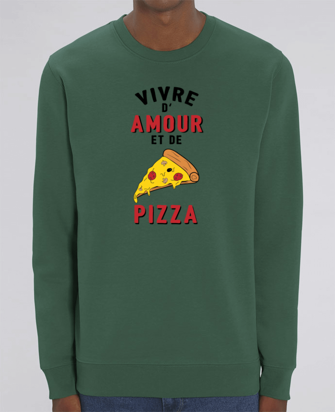 Sweat-shirt Vivre d'amour et de pizza Par tunetoo