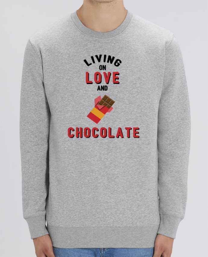 Sweat-shirt Living on love and chocolate Par tunetoo
