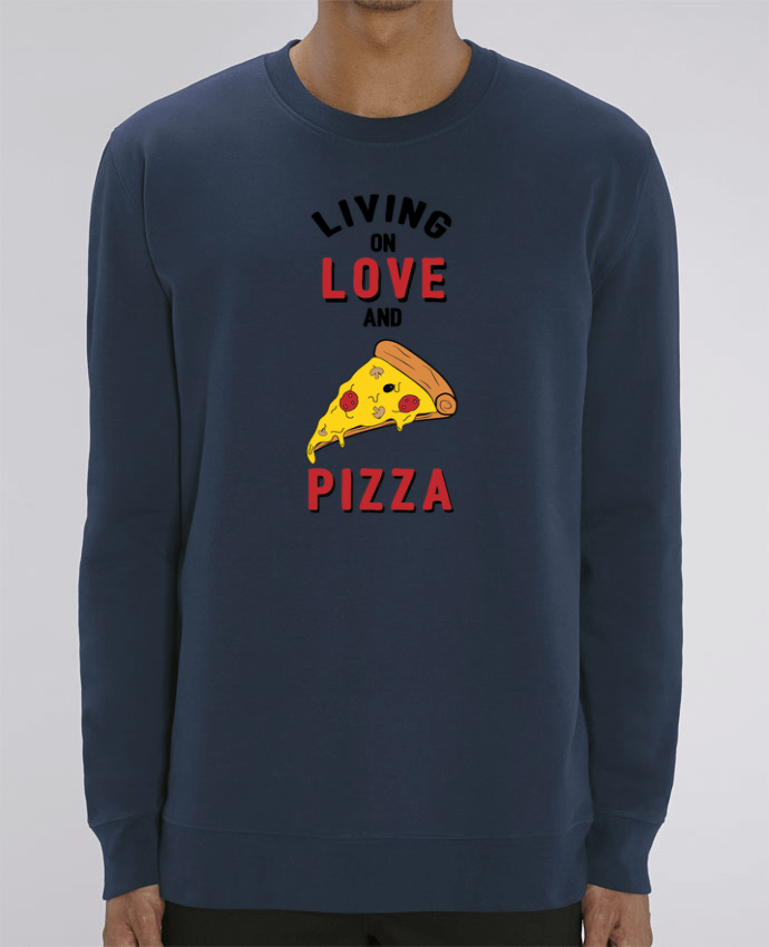 Unisex Crew Neck Sweatshirt 350G/M² Changer Living on love and pizza Par tunetoo