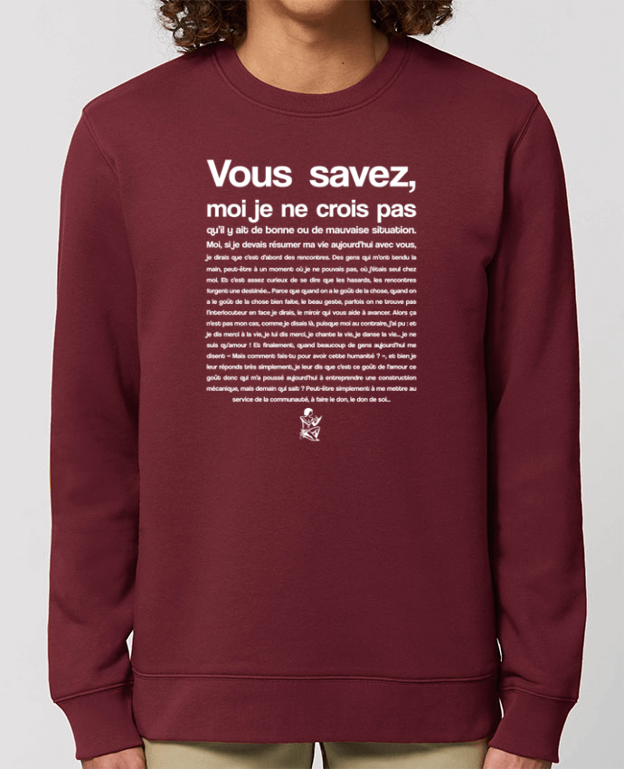 Sweat Col Rond Unisexe 350gr Stanley CHANGER Citation Scribe Astérix Par tunetoo