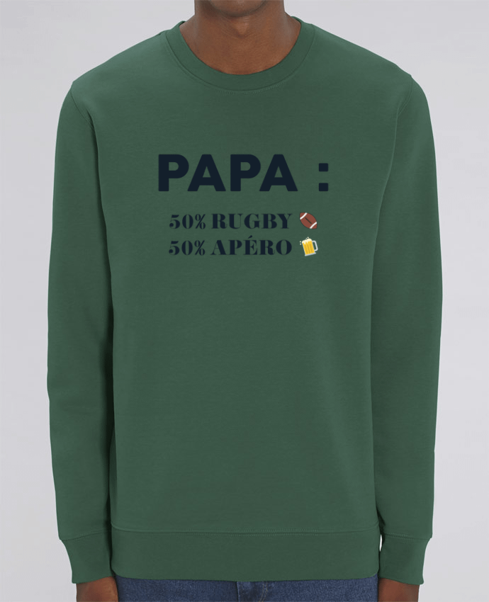 Unisex Crew Neck Sweatshirt 350G/M² Changer Papa 50% rugby 50% apéro Par tunetoo