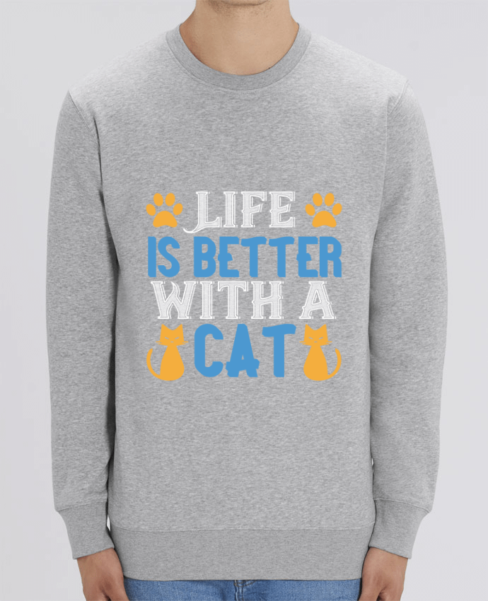 Sweat-shirt La vie est meilleure avec un chat Par Boxsoo