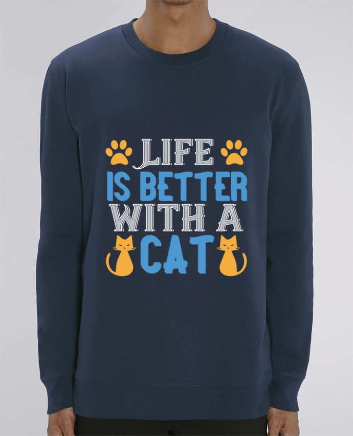 Sweat-shirt La vie est meilleure avec un chat Par Boxsoo