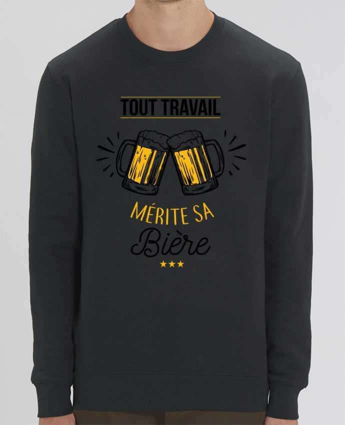 Sweat-shirt Tout travail mérite sa bière Par La boutique de Laura