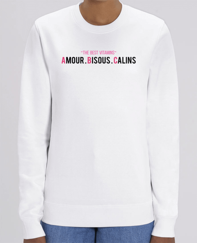 Sweat-shirt -THE BEST VITAMINS - Amour Bisous Calins, version rose Par tunetoo