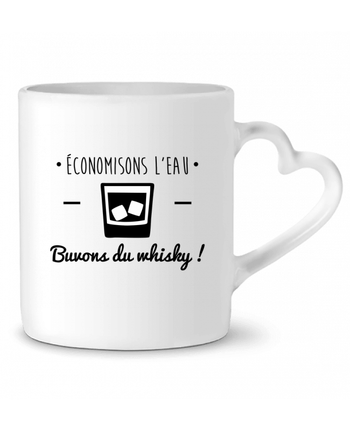 Mug Heart Economisons l'eau, buvons du whisky, humour,dicton by Benichan