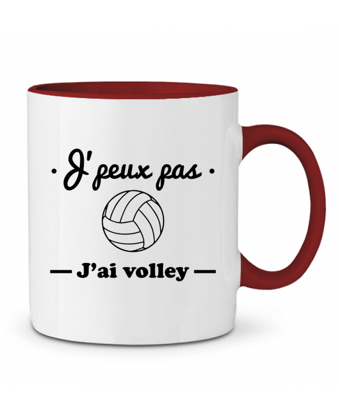 Two-tone Ceramic Mug J'peux pas j'ai volley , volleyball, volley-ball Benichan