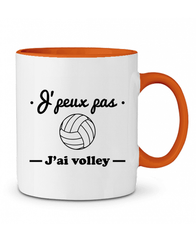 Mug bicolore J'peux pas j'ai volley , volleyball, volley-ball Benichan