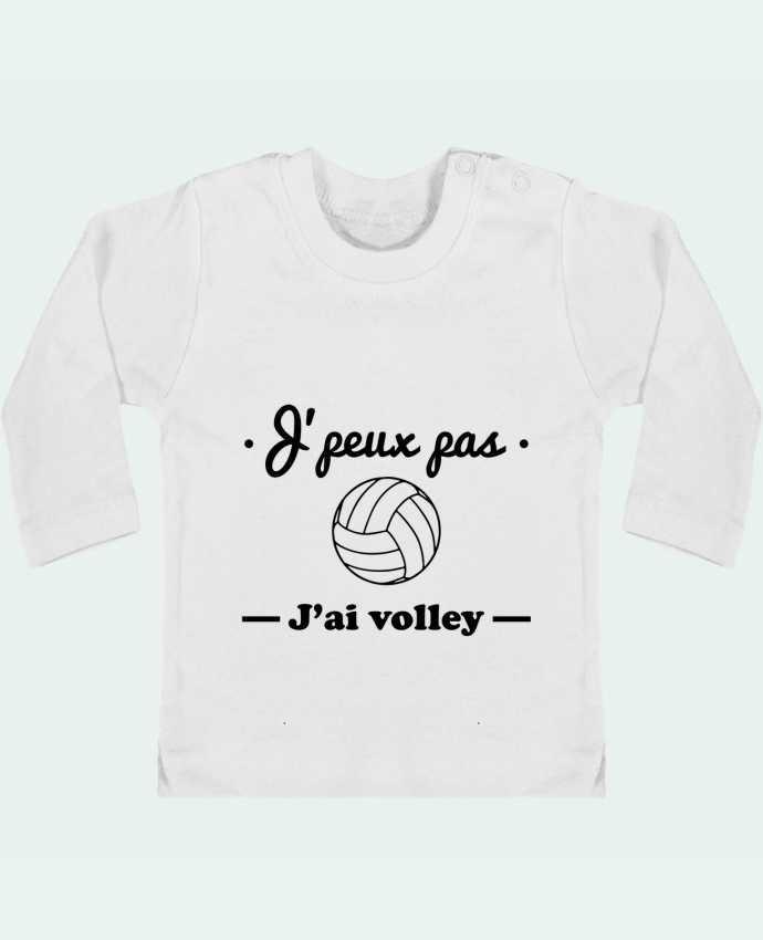 Baby T-shirt with press-studs long sleeve J'peux pas j'ai volley , volleyball, volley-ball manches longues du designer Benichan