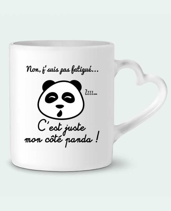 Mug coeur Non j'suis pas fatigué c'est mon côté panda par Benichan