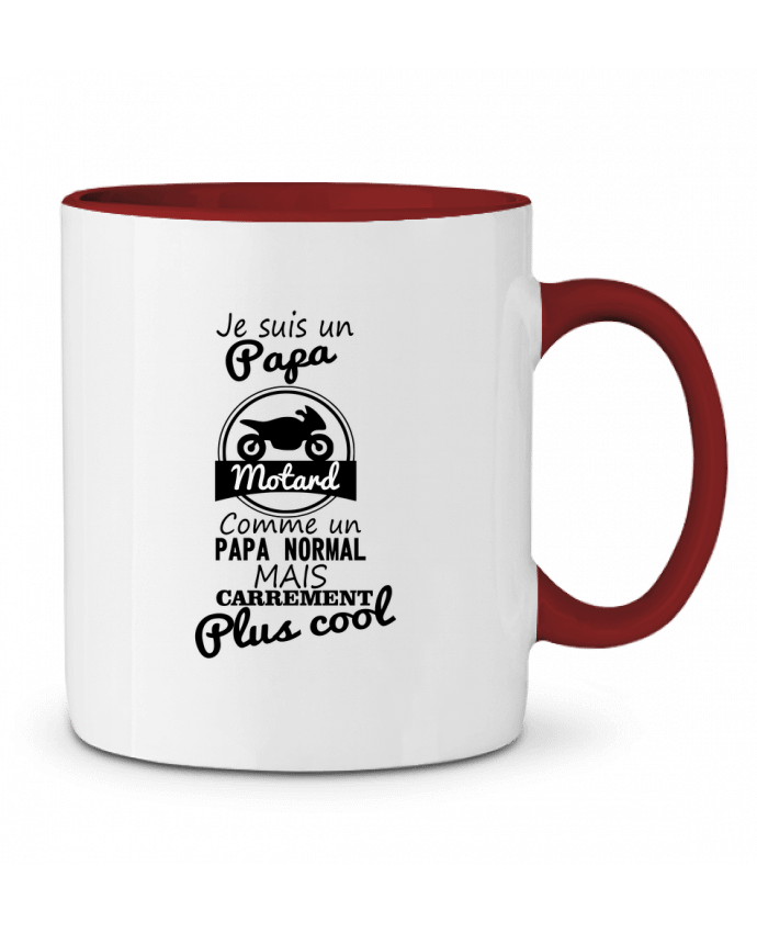 Mug bicolore Papa motard, cadeau père, fête des pères, moto Benichan
