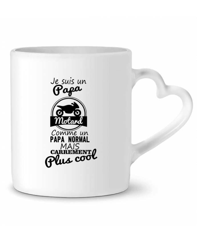 Mug Heart Papa motard, cadeau père, fête des pères, moto by Benichan