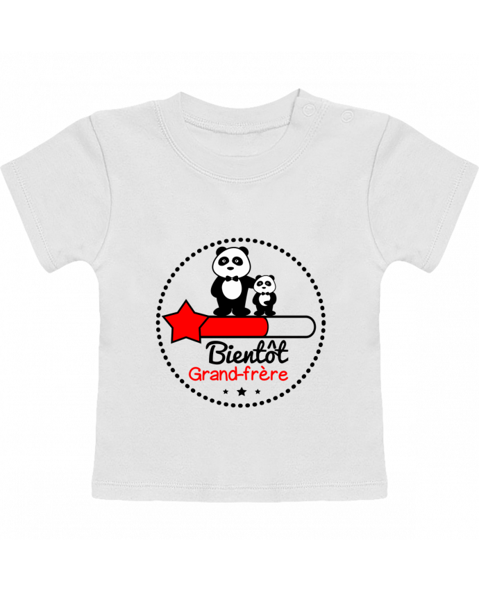 T-shirt bébé Bientôt grand-frère , futur grand frère manches courtes du designer Benichan