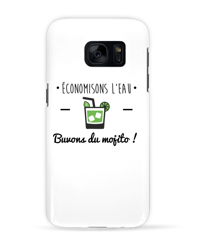 Case 3D Samsung Galaxy S7 Économisons l'eau, buvons du mojito ! Humour , alcool , citations by B