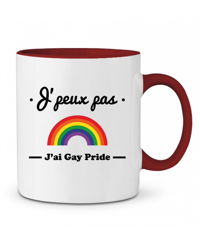 Mug bicolore J'peux pas j'ai gay-pride , gay, lesbienne Benichan