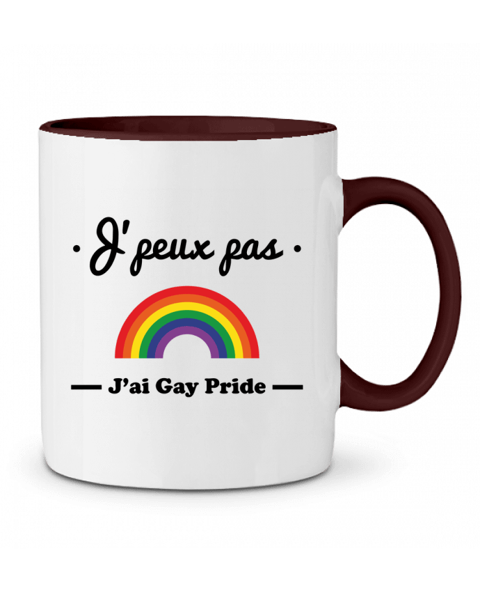 Mug bicolore J'peux pas j'ai gay-pride , gay, lesbienne Benichan