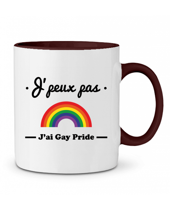 Taza Cerámica Bicolor J'peux pas j'ai gay-pride , gay, lesbienne Benichan