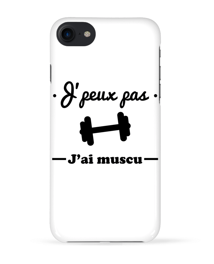 Case 3D iPhone 7 J'peux pas j'ai muscu, musculation de Benichan