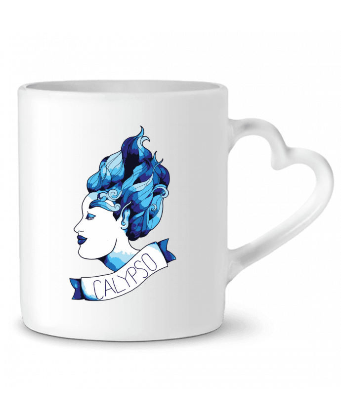 Mug coeur calypso grise - tatoo old school - déésse des mers par Mello.Ve