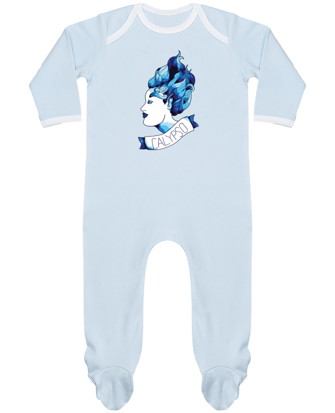 Body Pyjama Bébé calypso grise - tatoo old school - déésse des mers par Mello.Ve