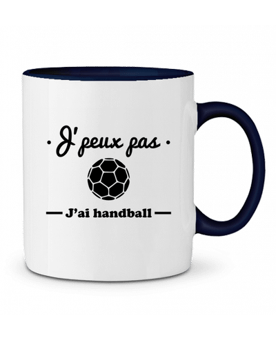 Mug bicolore J'peux pas j'ai handball ,  tee shirt handball, hand Benichan