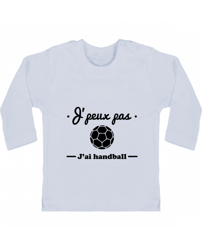 Baby T-shirt with press-studs long sleeve J'peux pas j'ai handball ,  tee shirt handball, hand manches longues du designer Beni
