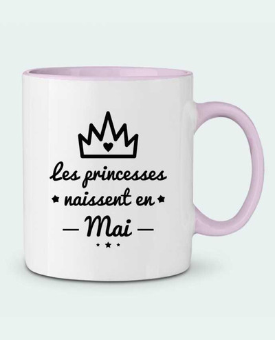 Mug bicolore Les princesses naissent en mai, princesse, cadeau d'anniversaire Benichan