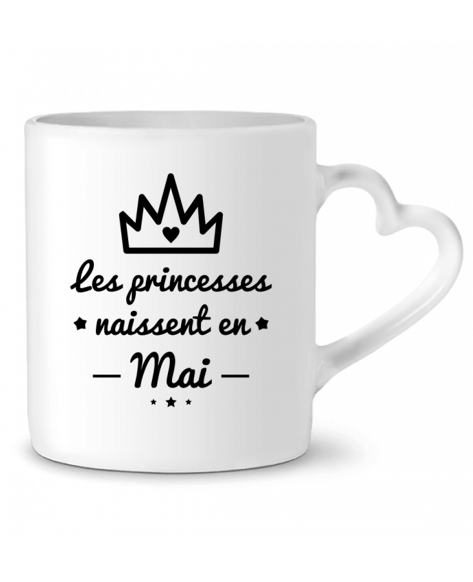 Mug coeur Les princesses naissent en mai, princesse, cadeau d'anniversaire par Benichan